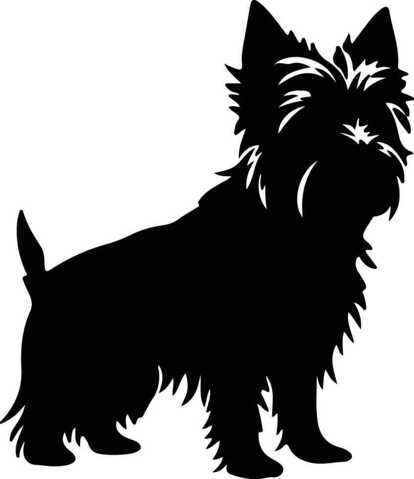 Australian Terrier    black silhouette vector