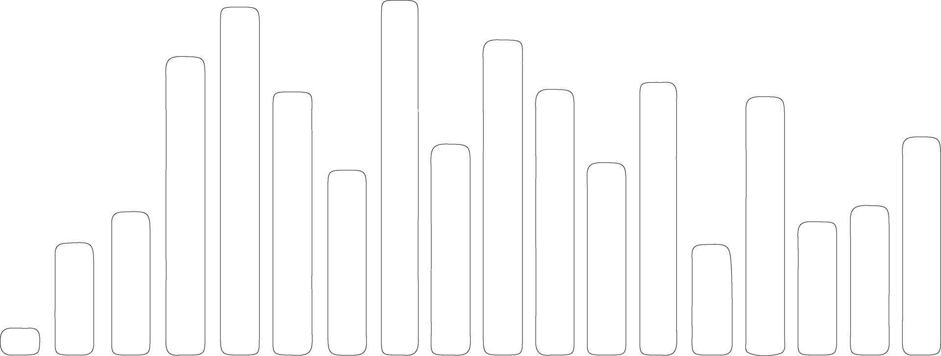 Bar chart icon outline silhouette vector