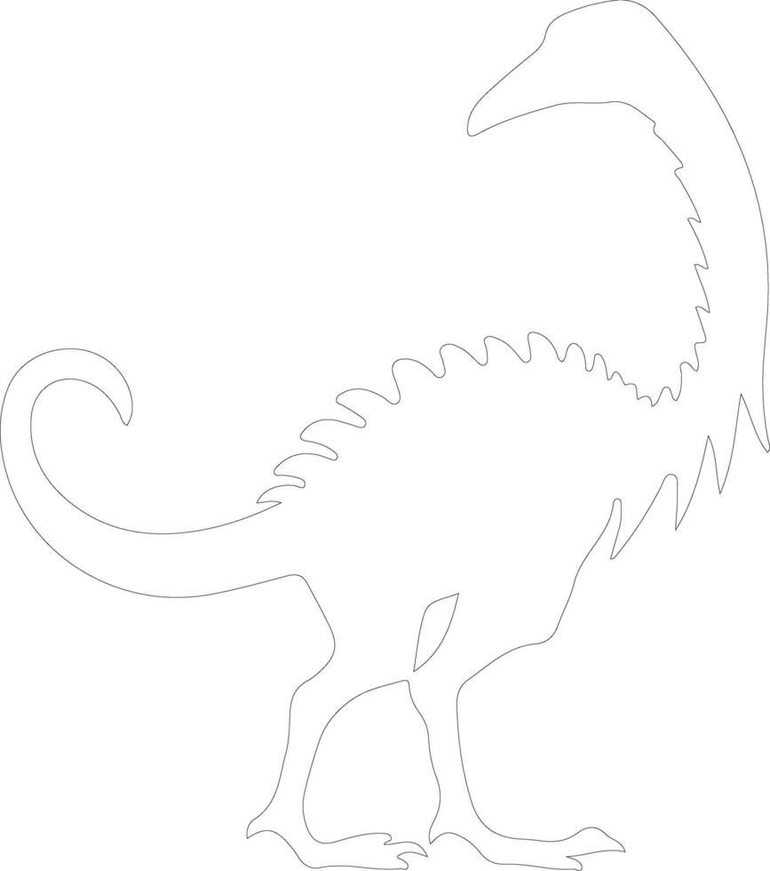 Troodon   outline silhouette vector