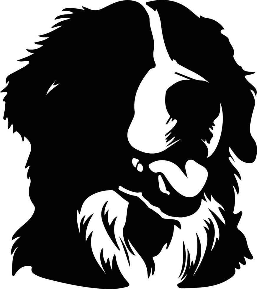 Bernese Mountain Dog   black silhouette vector