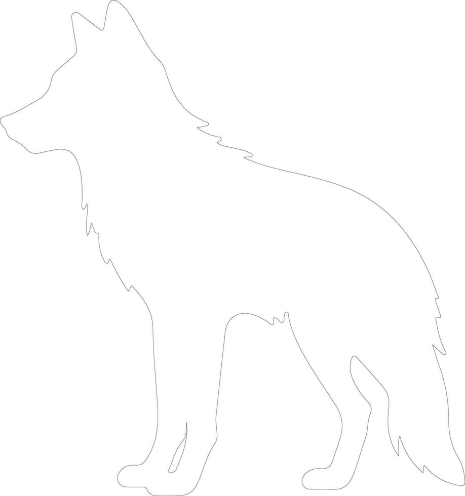 red wolf    outline silhouette vector