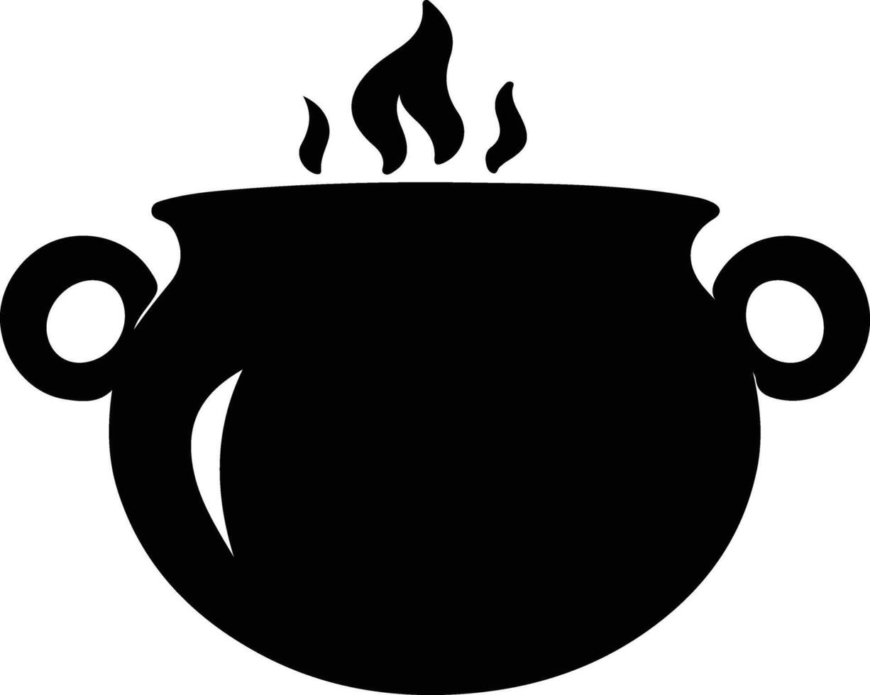 Cauldron  black silhouette vector