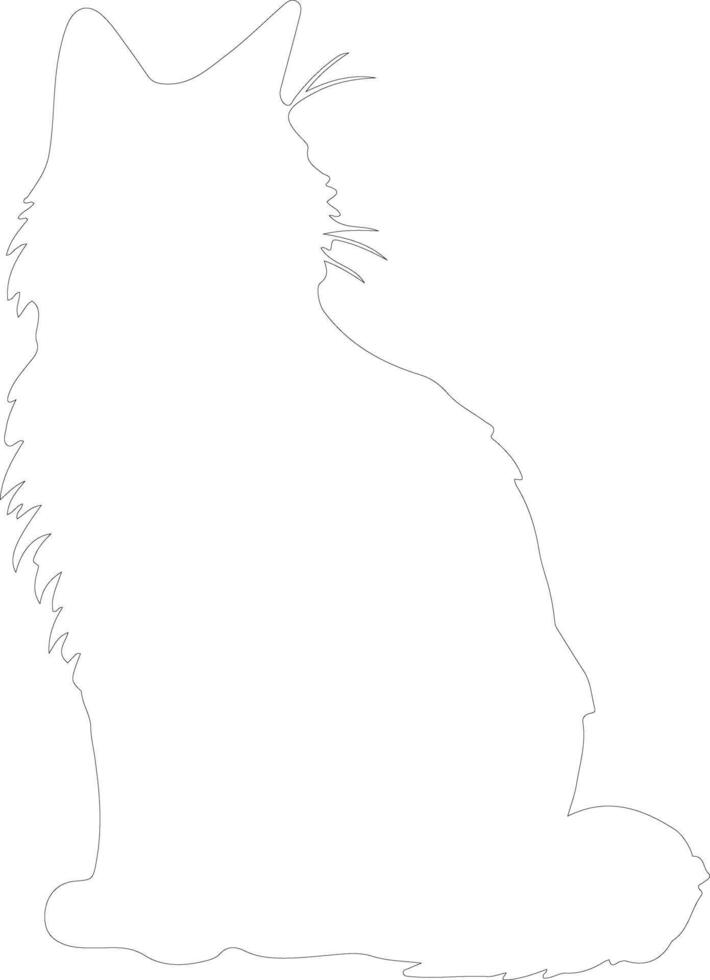 LaPerm Cat outline silhouette vector