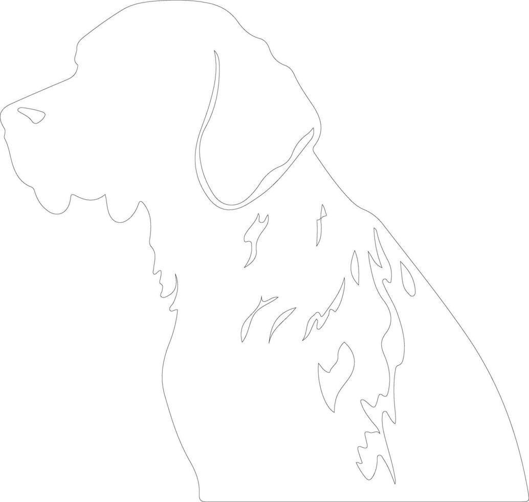 Small Munsterlander Pointer  outline silhouette vector