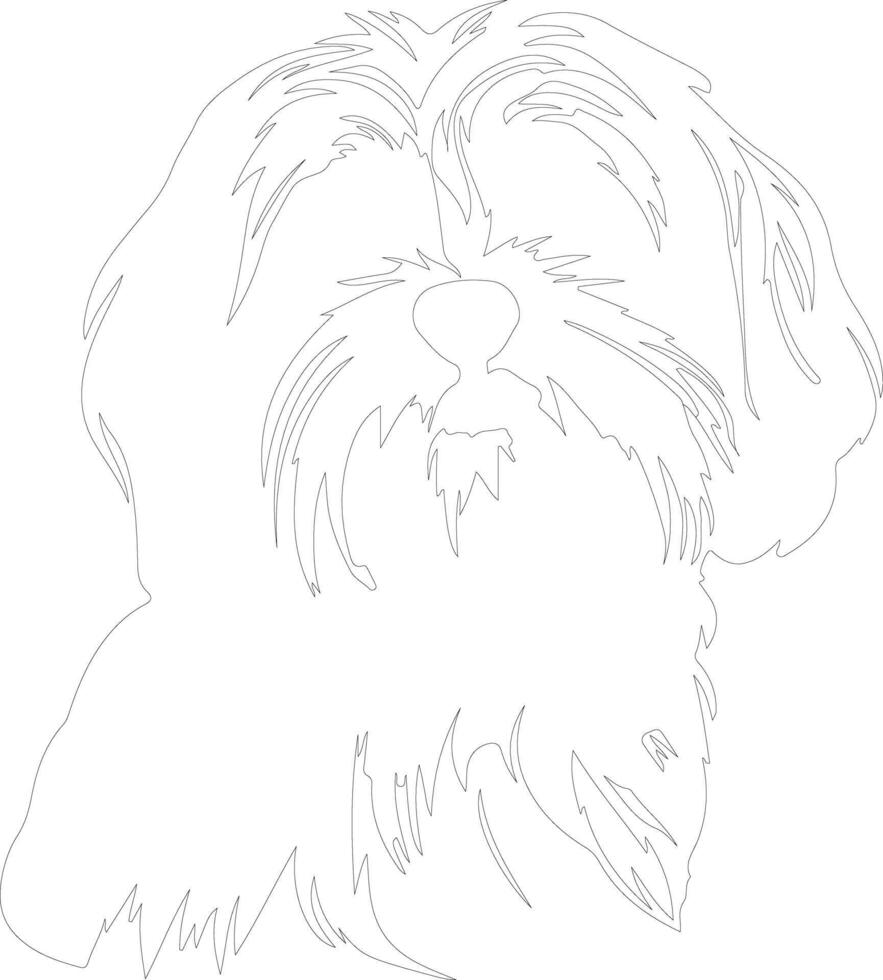 Shih Tzu outline silhouette vector