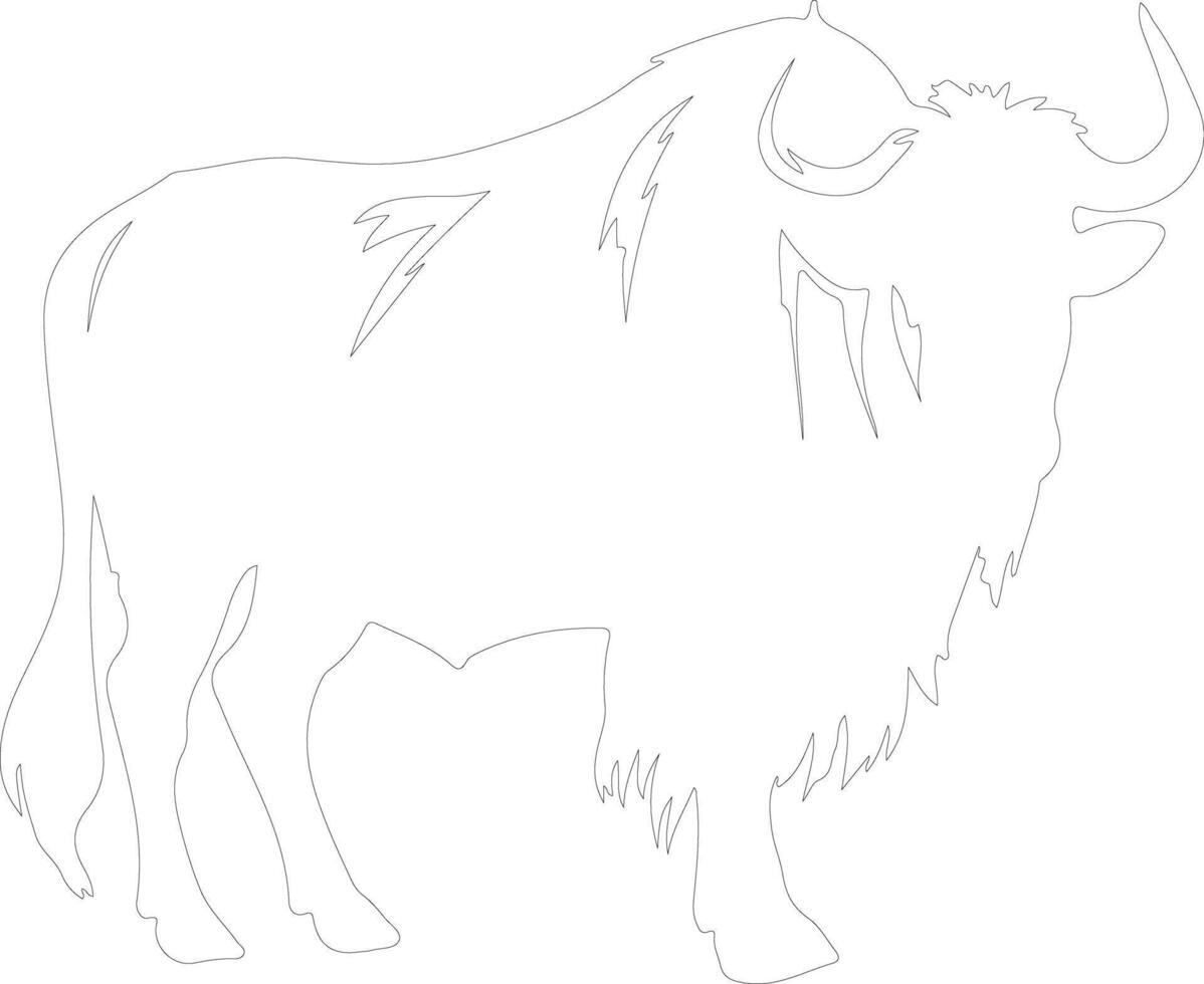 gnu    outline silhouette vector