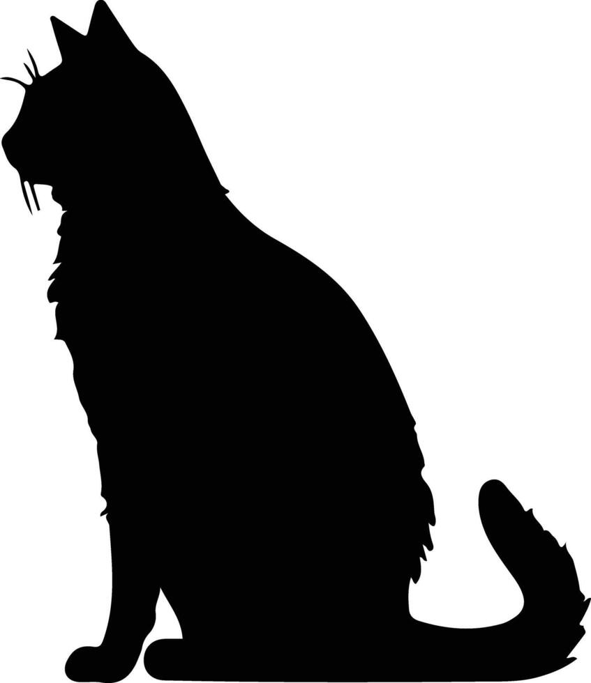 australiano niebla gato negro silueta vector