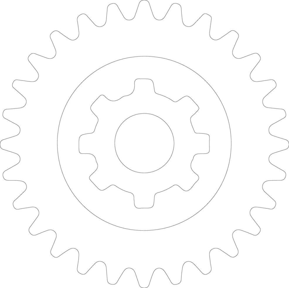 Gear icon  outline silhouette vector