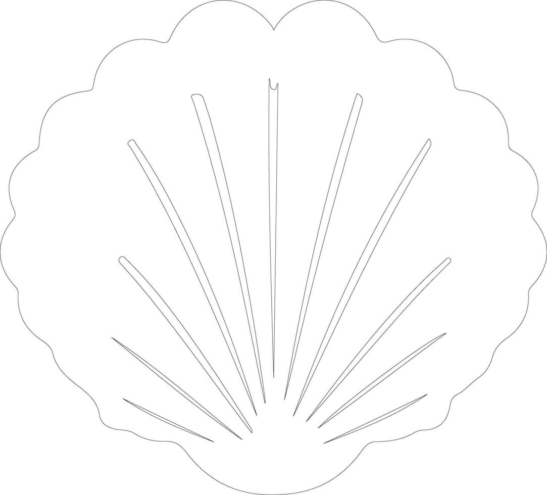 scallop   outline silhouette vector