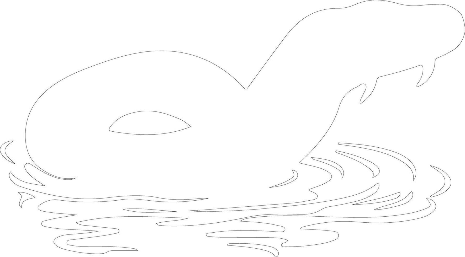 water moccasin outline silhouette vector