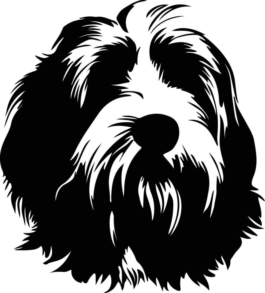 barbado collie silueta retrato vector