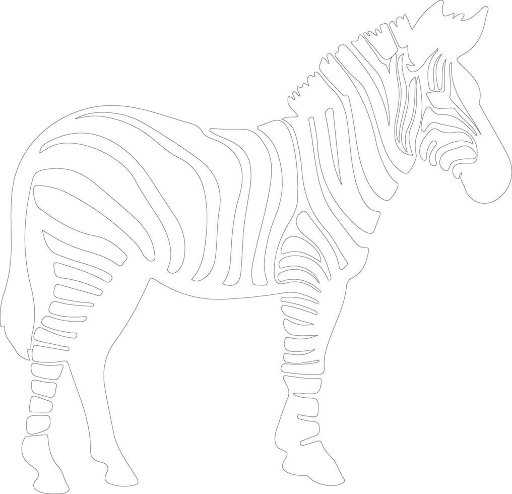 zebra  outline silhouette vector