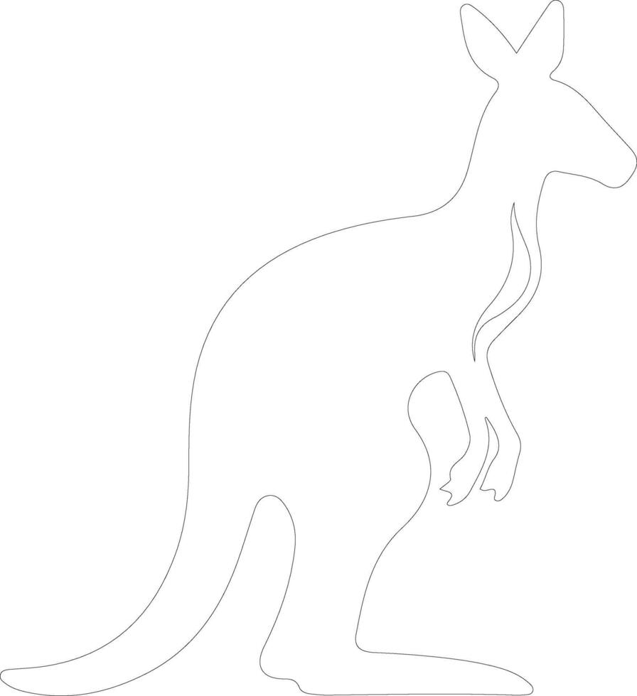 kangaroo  outline silhouette vector