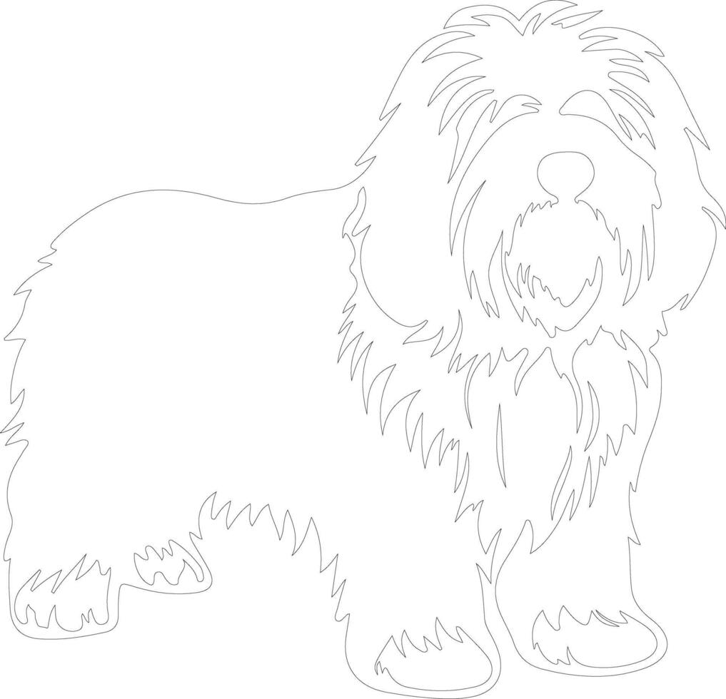 Old English Sheepdog  outline silhouette vector