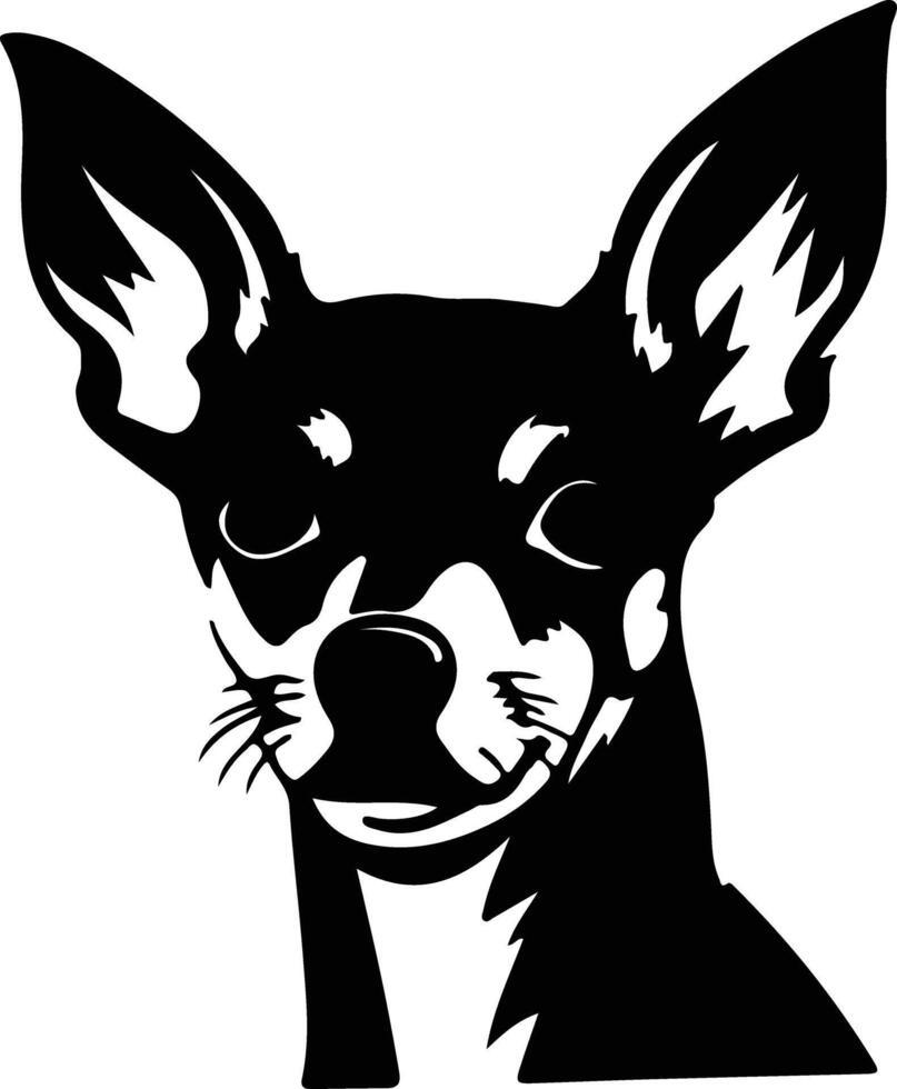 Miniature Pinscher  silhouette portrait vector