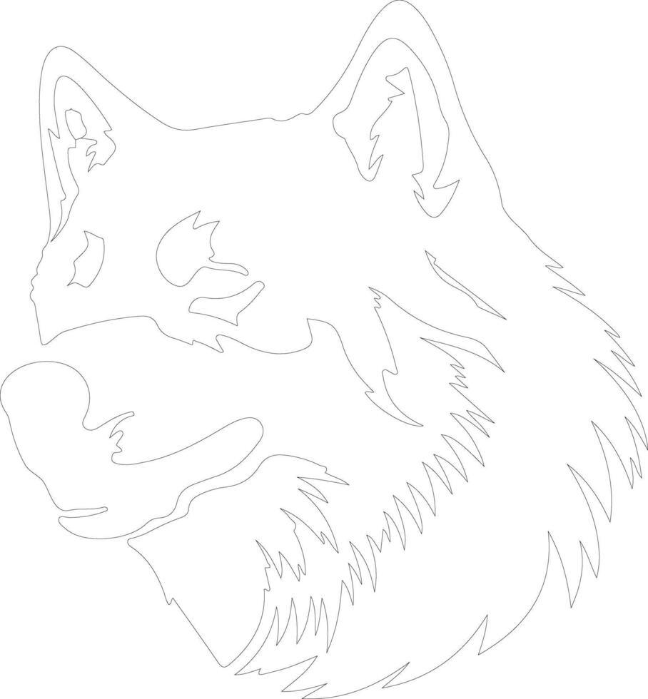 Akita outline silhouette vector