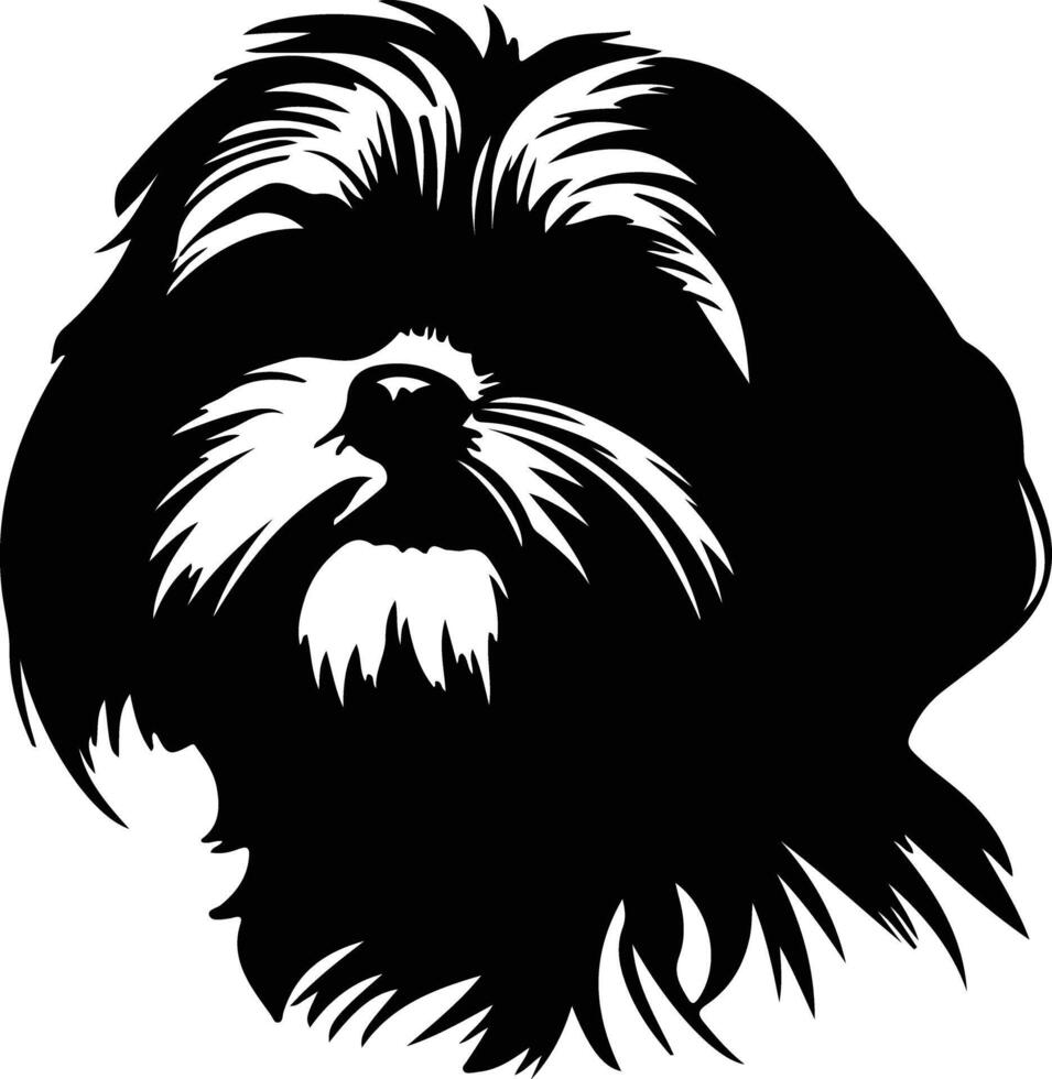 Shih Tzu   black silhouette vector