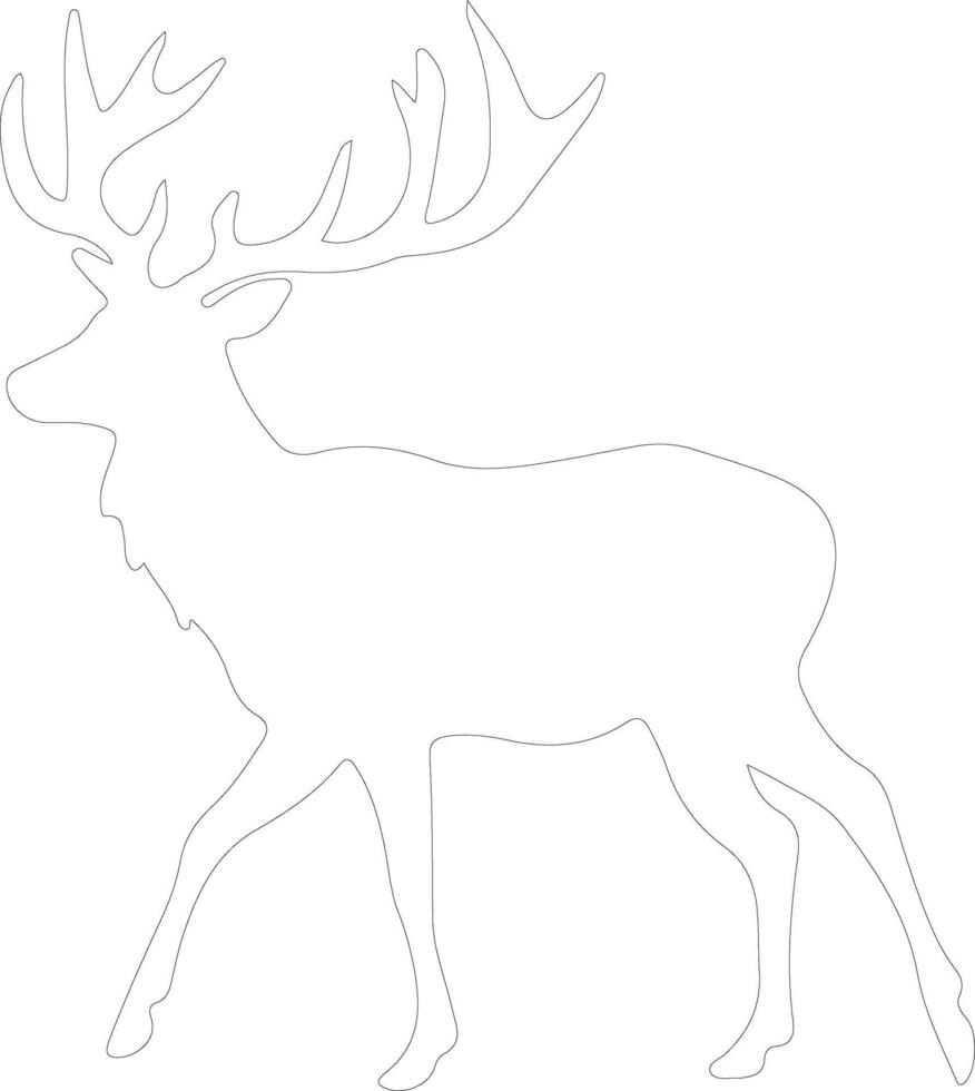 Reindeer  outline silhouette vector