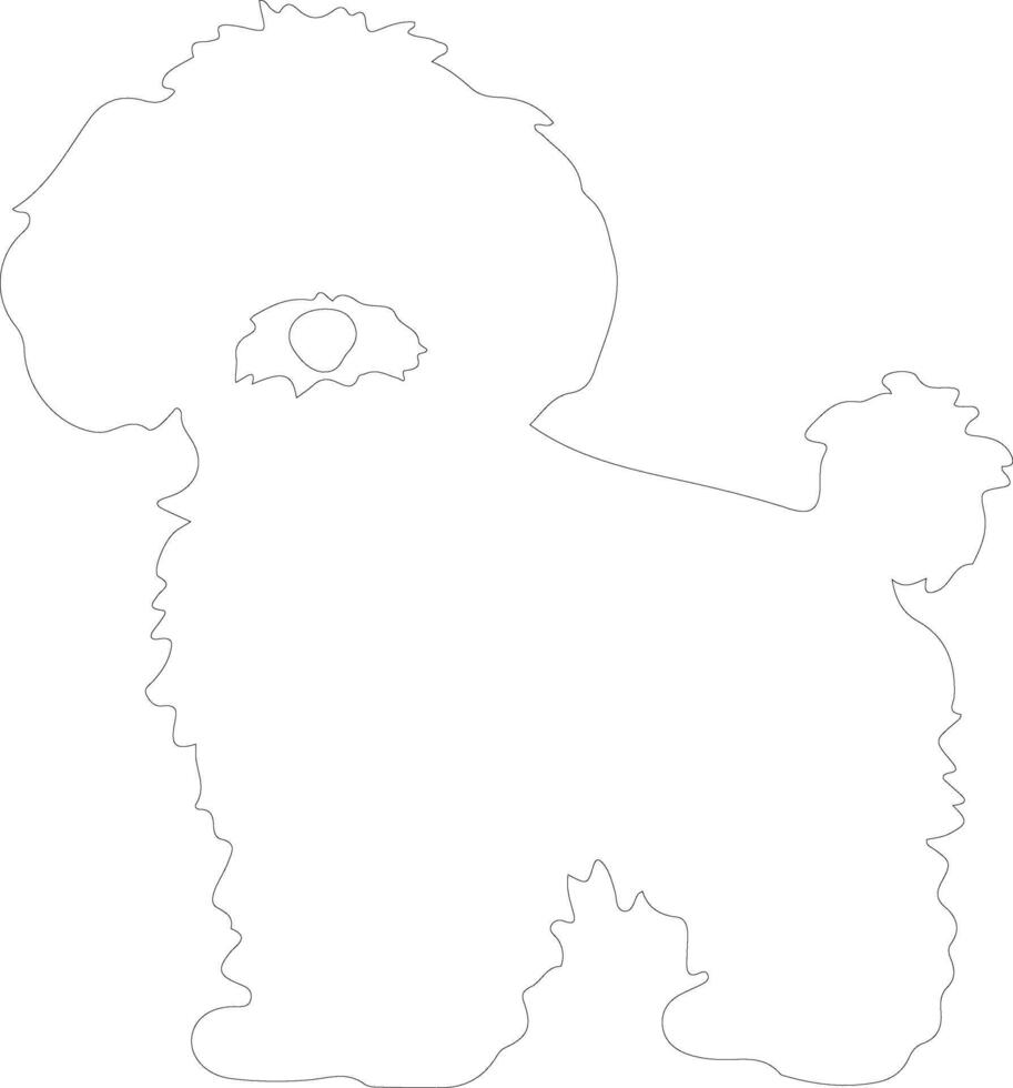 bichon frise  outline silhouette vector