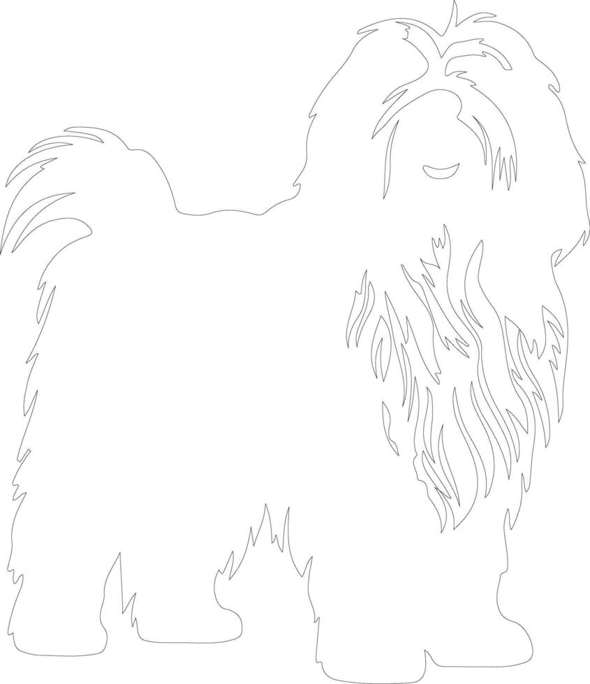 Polish Lowland Sheepdog  outline silhouette vector