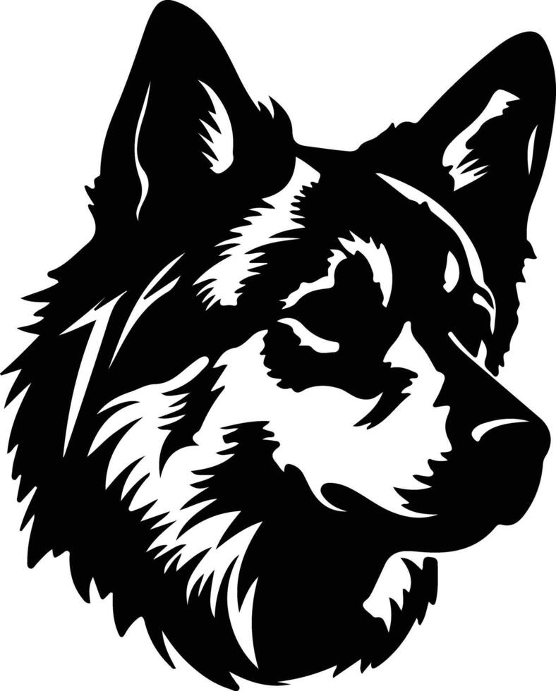 Norwegian Buhund  silhouette portrait vector