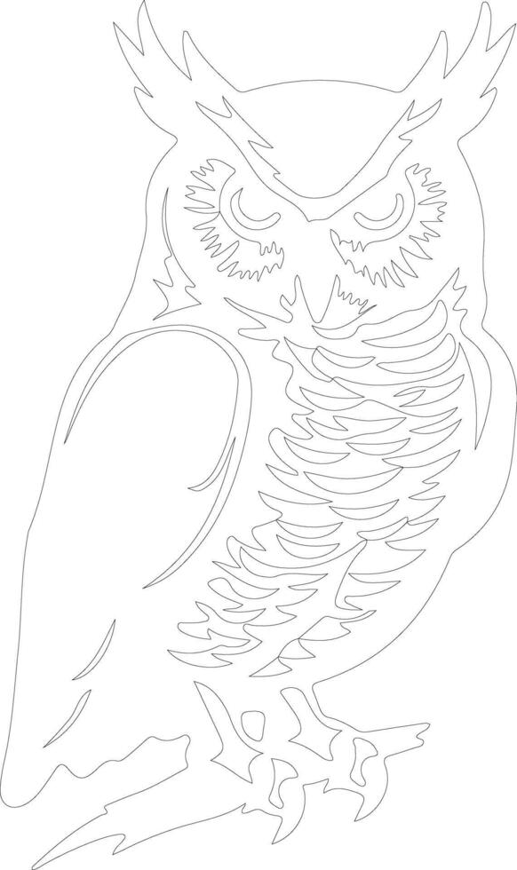 great horned owl outline silhouette 38828492 Vector Art at Vecteezy