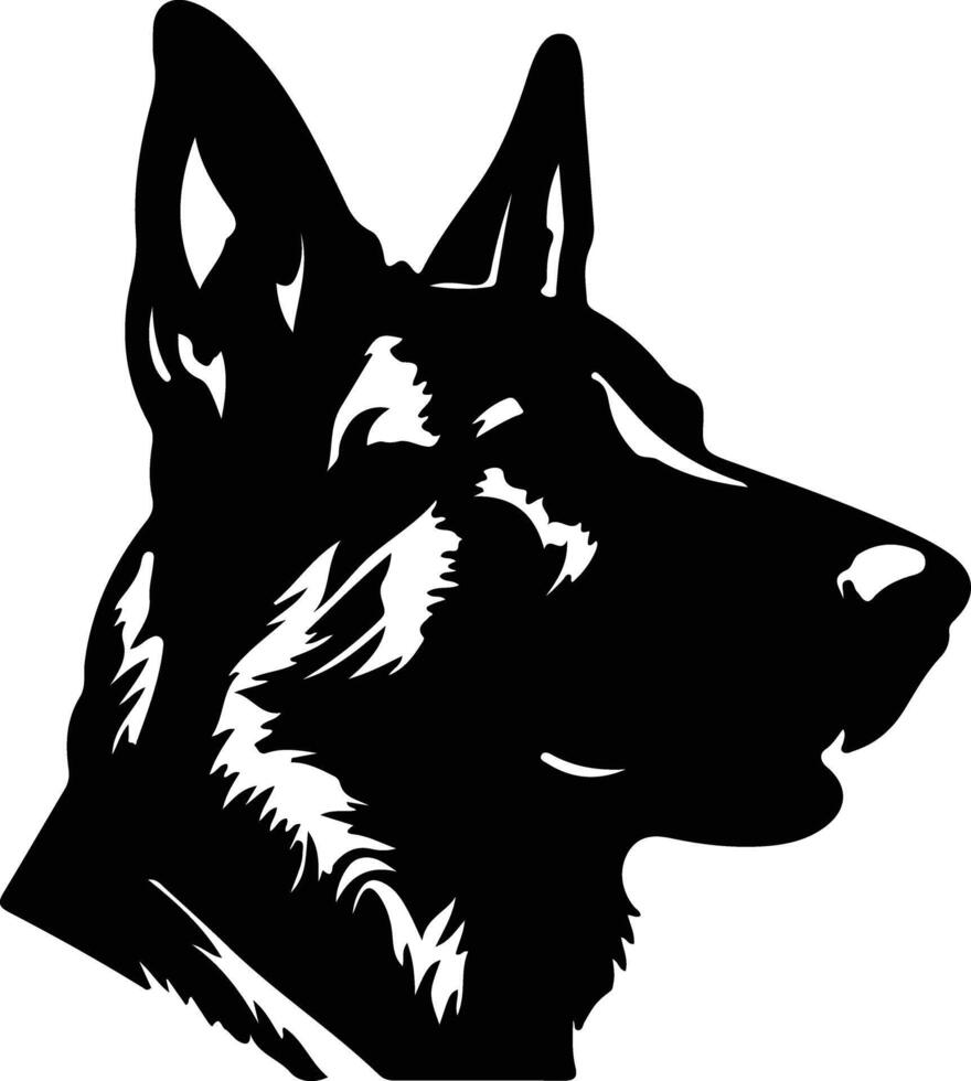 German Shepherd  silhouette portrait vector