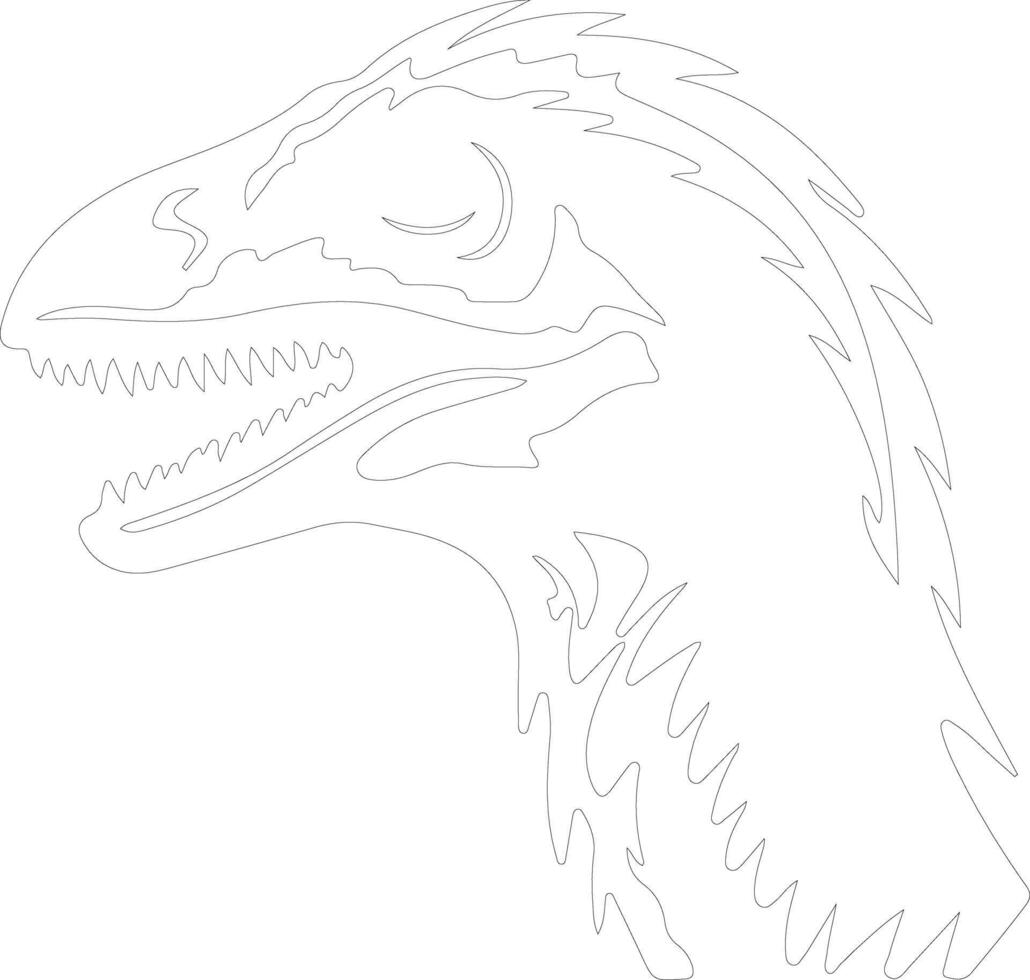 Utahraptor  outline silhouette vector