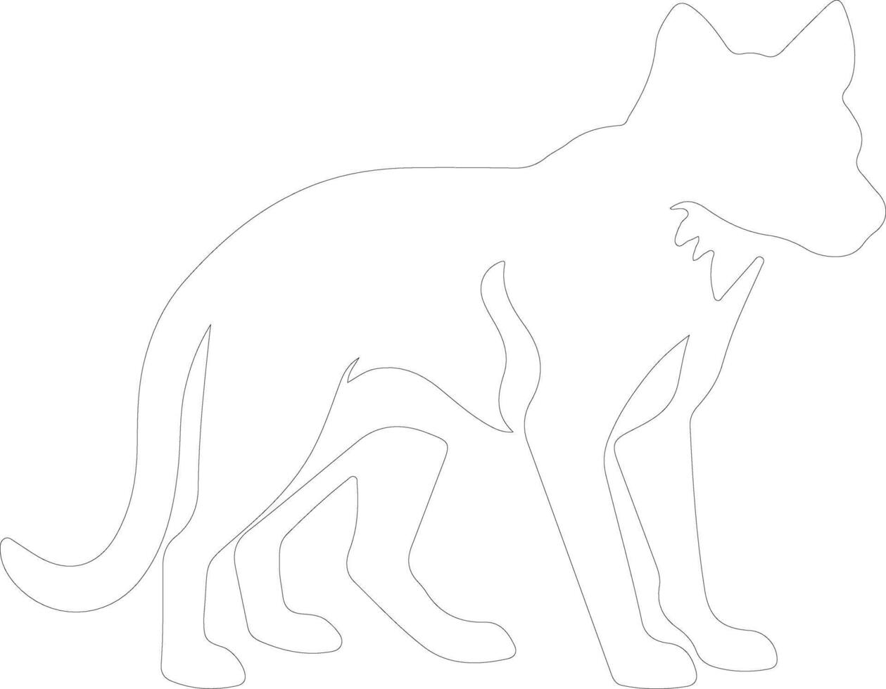 Tasmanian tiger    outline silhouette vector