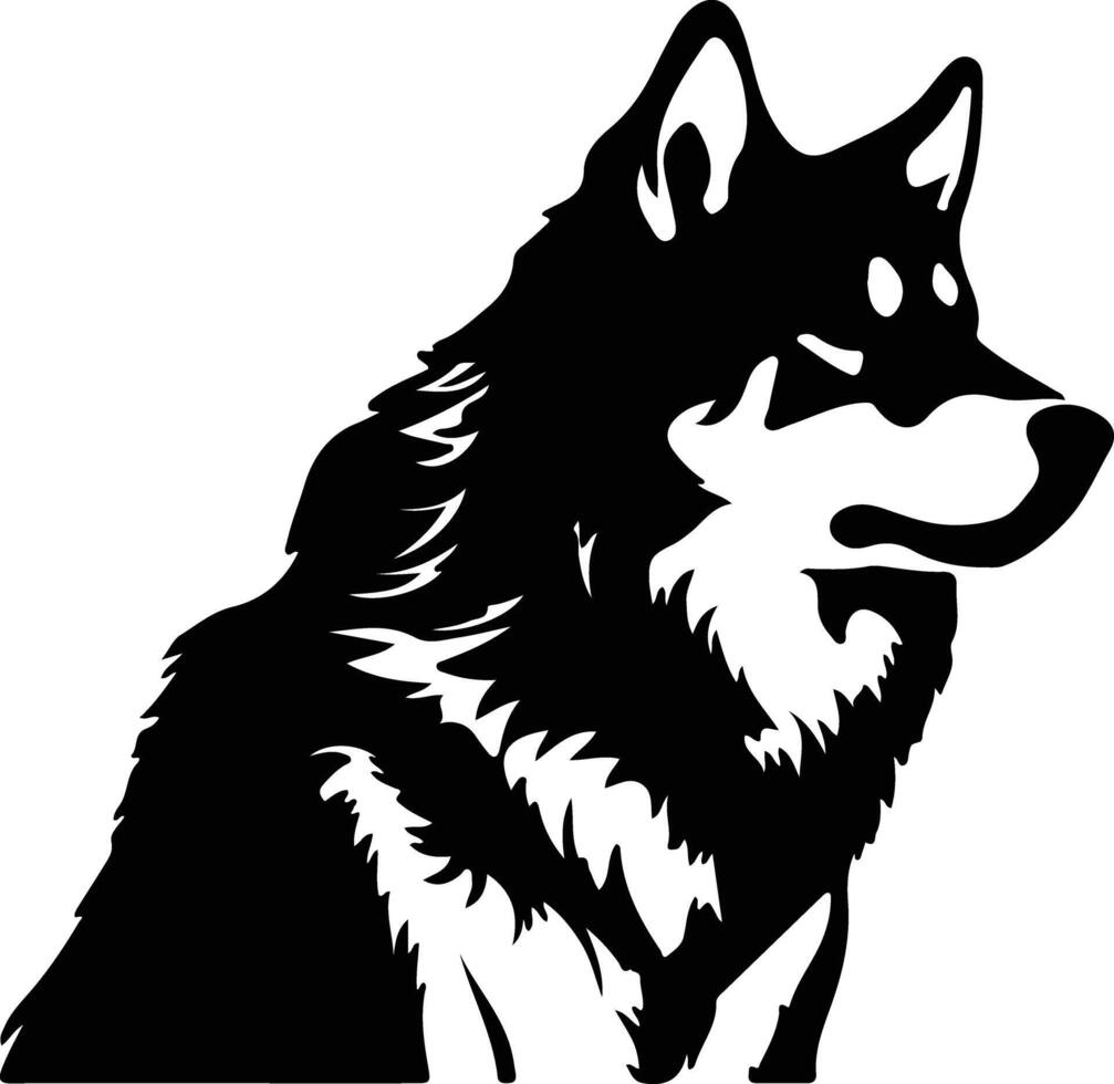 Alaskan Malamute  black silhouette vector