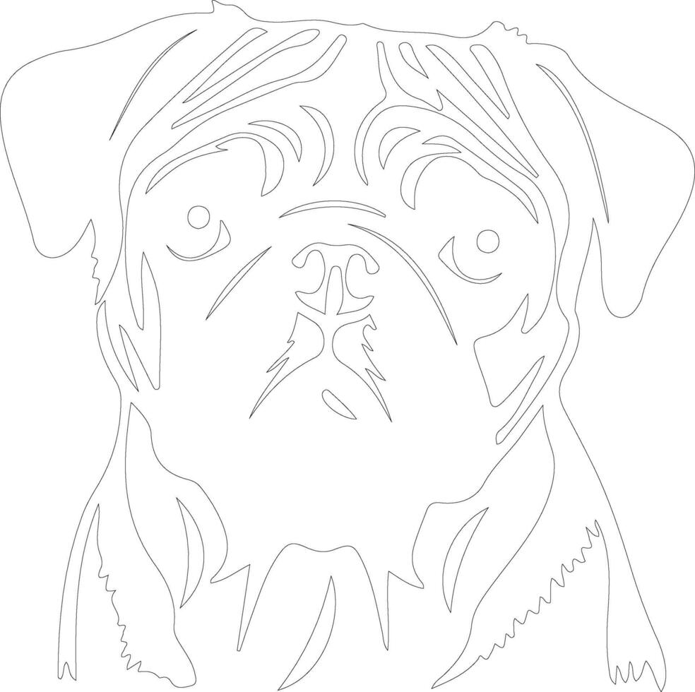 pug    outline silhouette vector