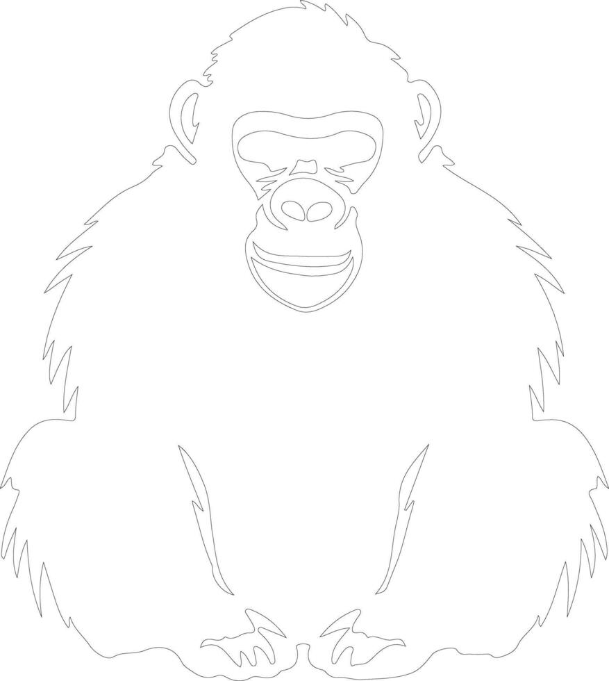 ape  outline silhouette vector