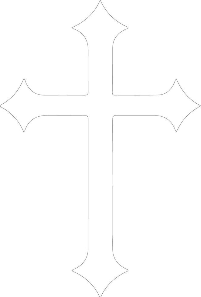 Cross icon  outline silhouette vector