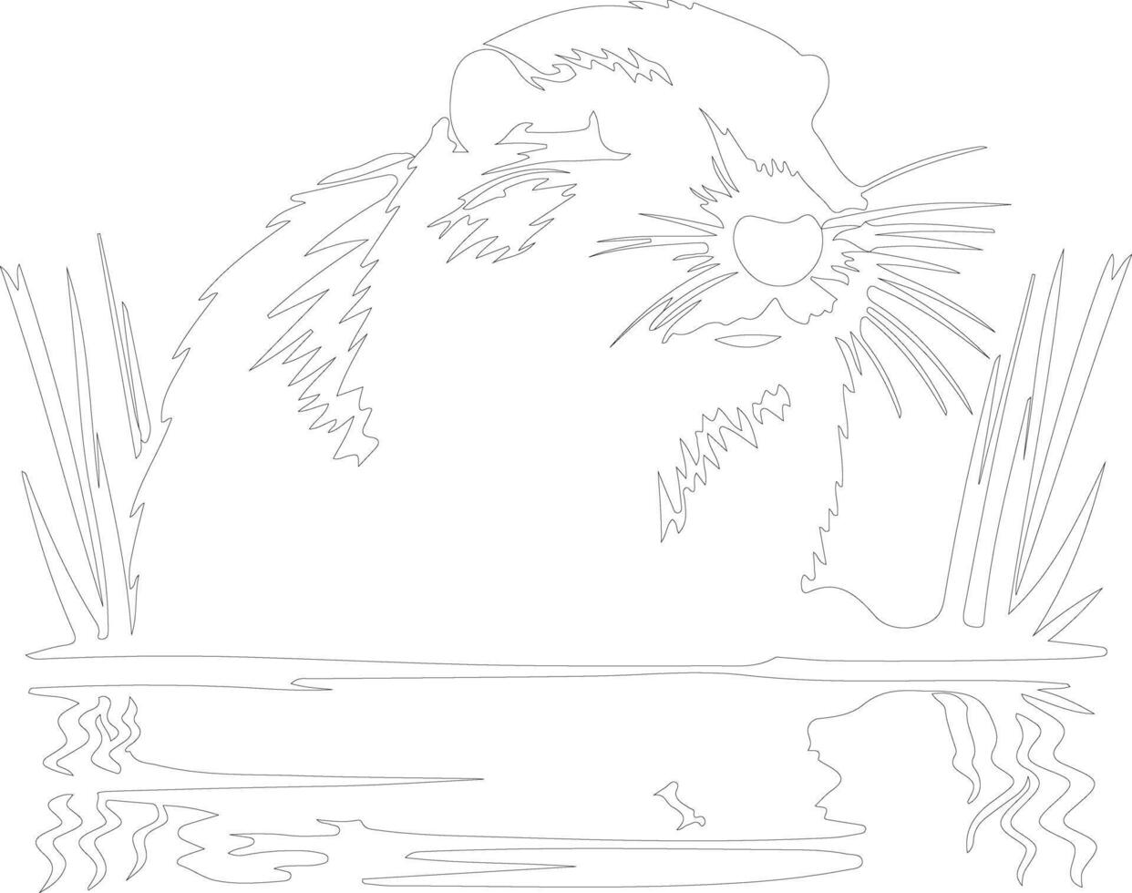 coypu outline silhouette vector