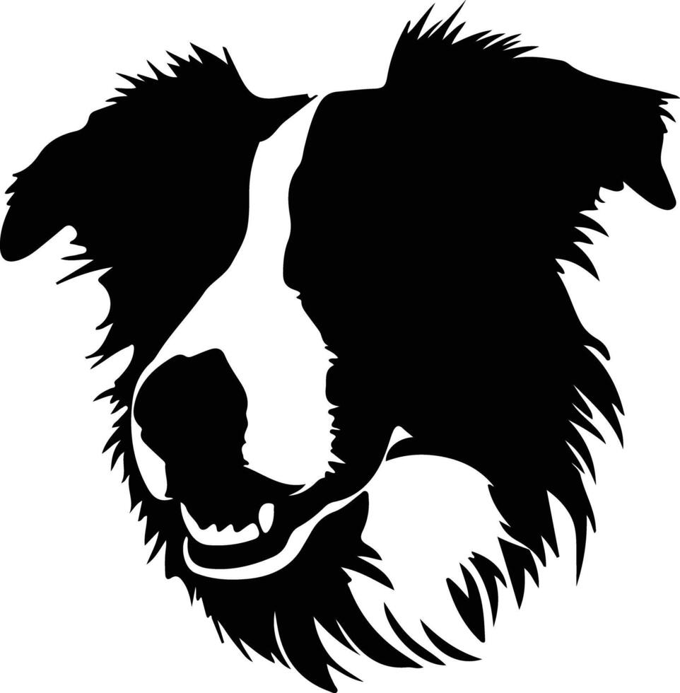 Border Collie  silhouette portrait vector