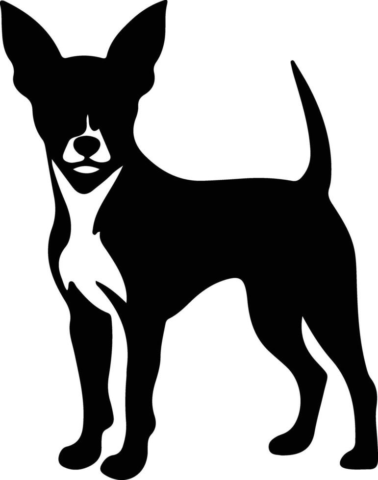 Rat Terrier    black silhouette vector