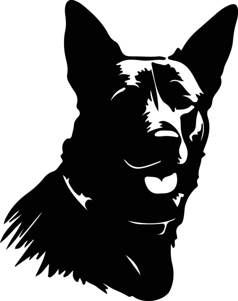 Australian Cattle Dog    black silhouette vector