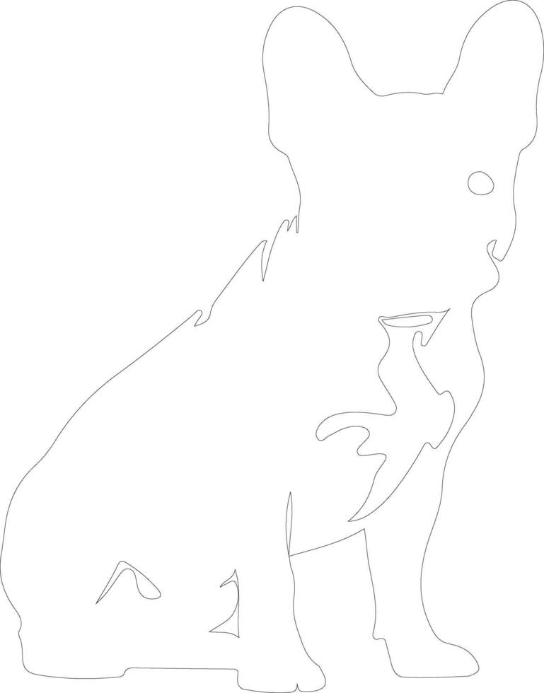 French Bulldog  outline silhouette vector