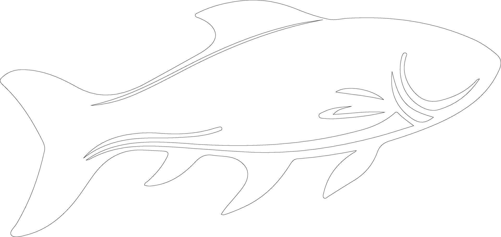 Dinichthys outline silhouette vector