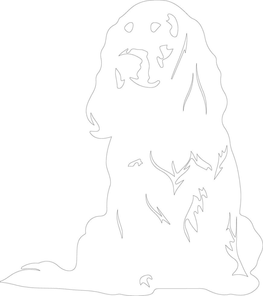 American Cocker Spaniel  outline silhouette vector