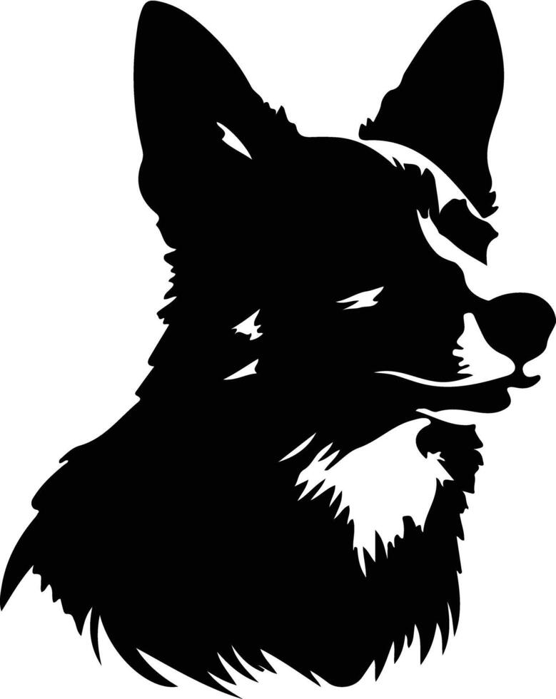 Swedish Vallhund  silhouette portrait vector