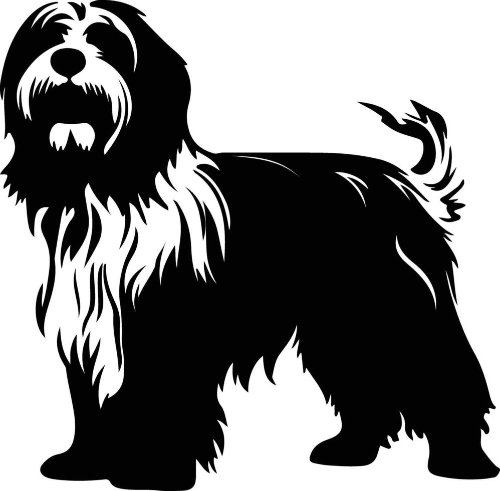 Polish Lowland Sheepdog    black silhouette vector