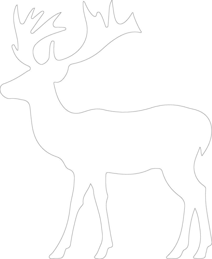 Reindeer  outline silhouette vector