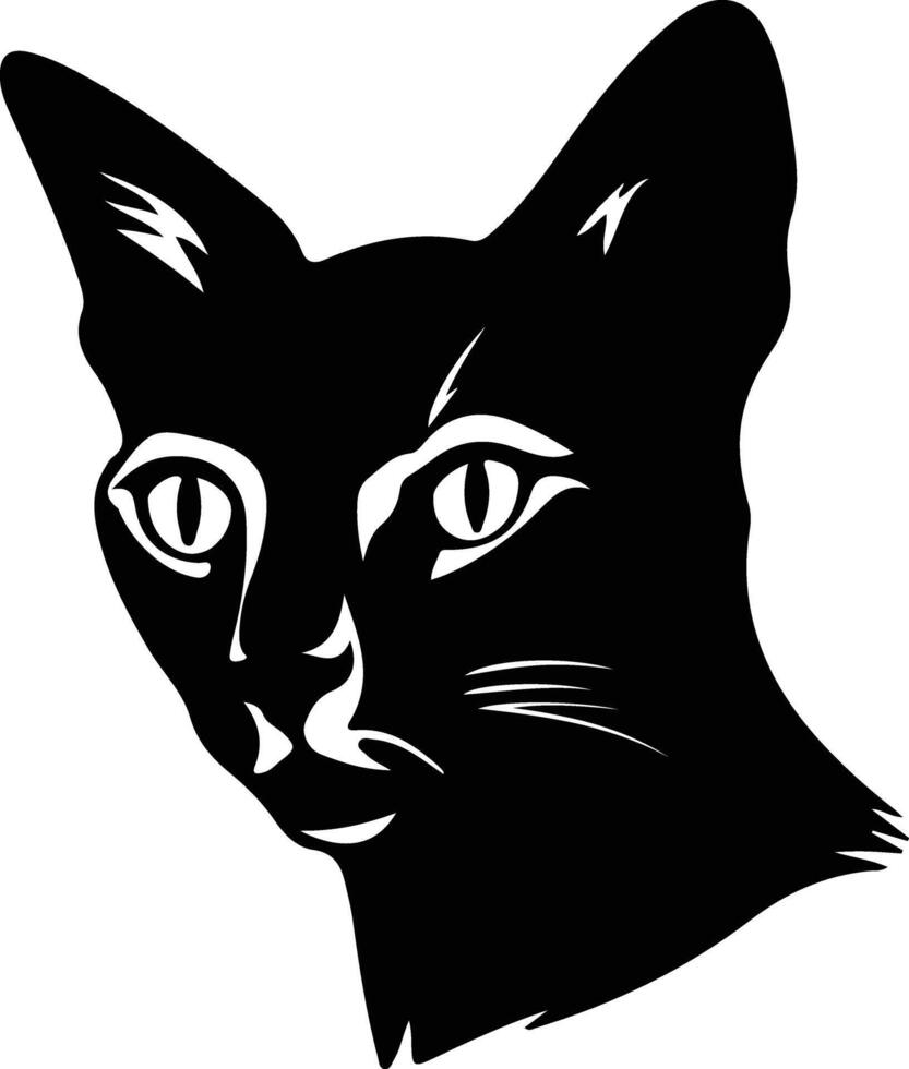 Siamese Cat  silhouette portrait vector