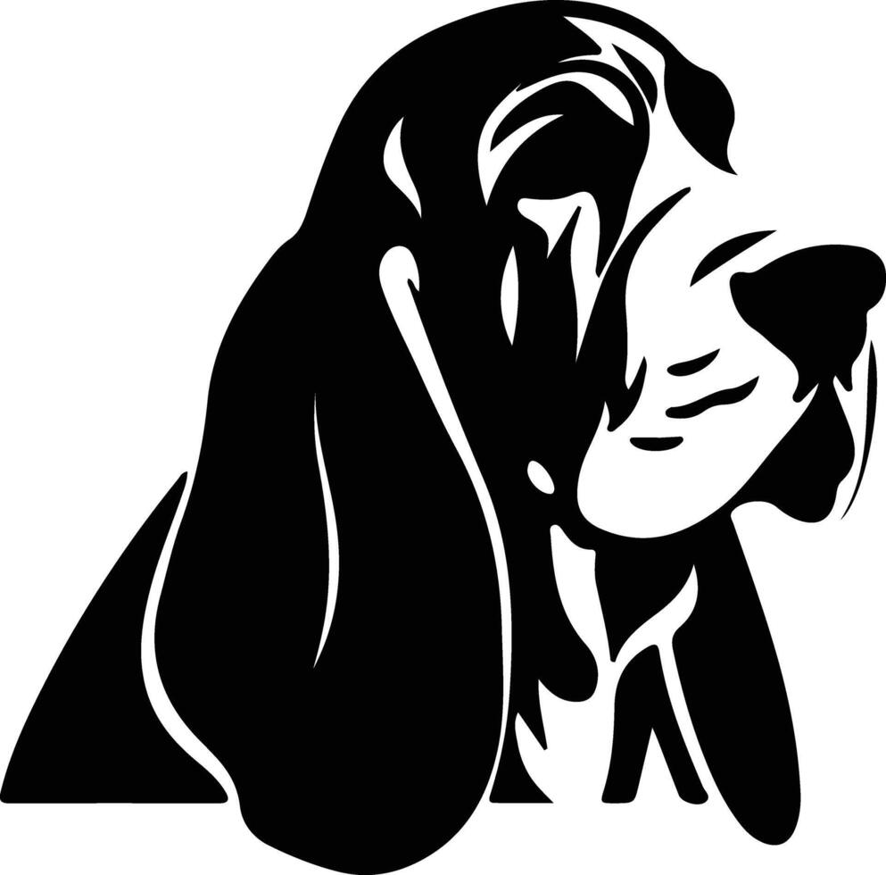 basset hound  silhouette portrait vector