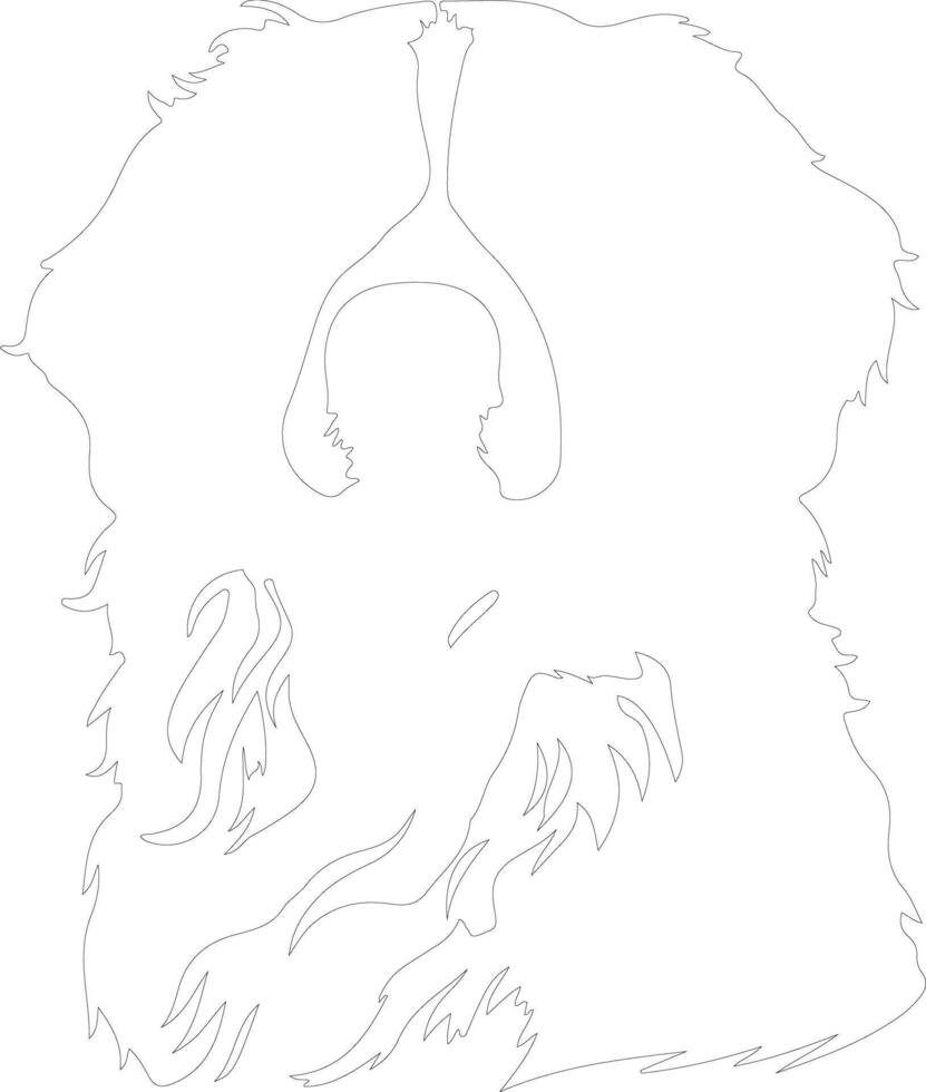 Bernese Mountain Dog  outline silhouette vector