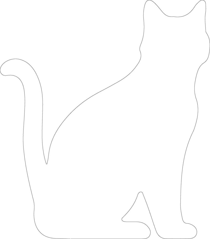 European Shorthair Cat  outline silhouette vector