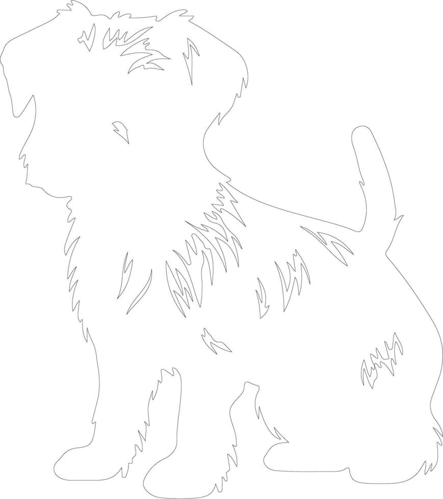 Brussels Griffon  outline silhouette vector
