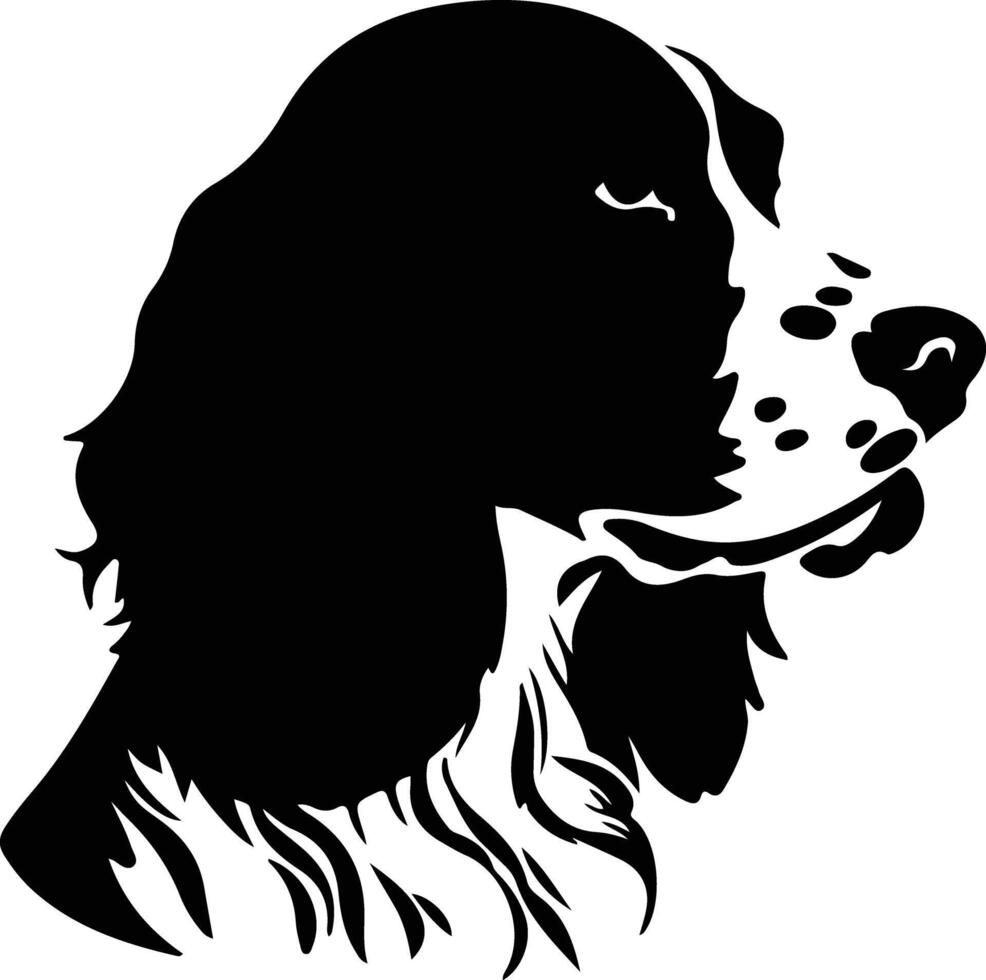 Inglés saltador spaniel negro silueta vector