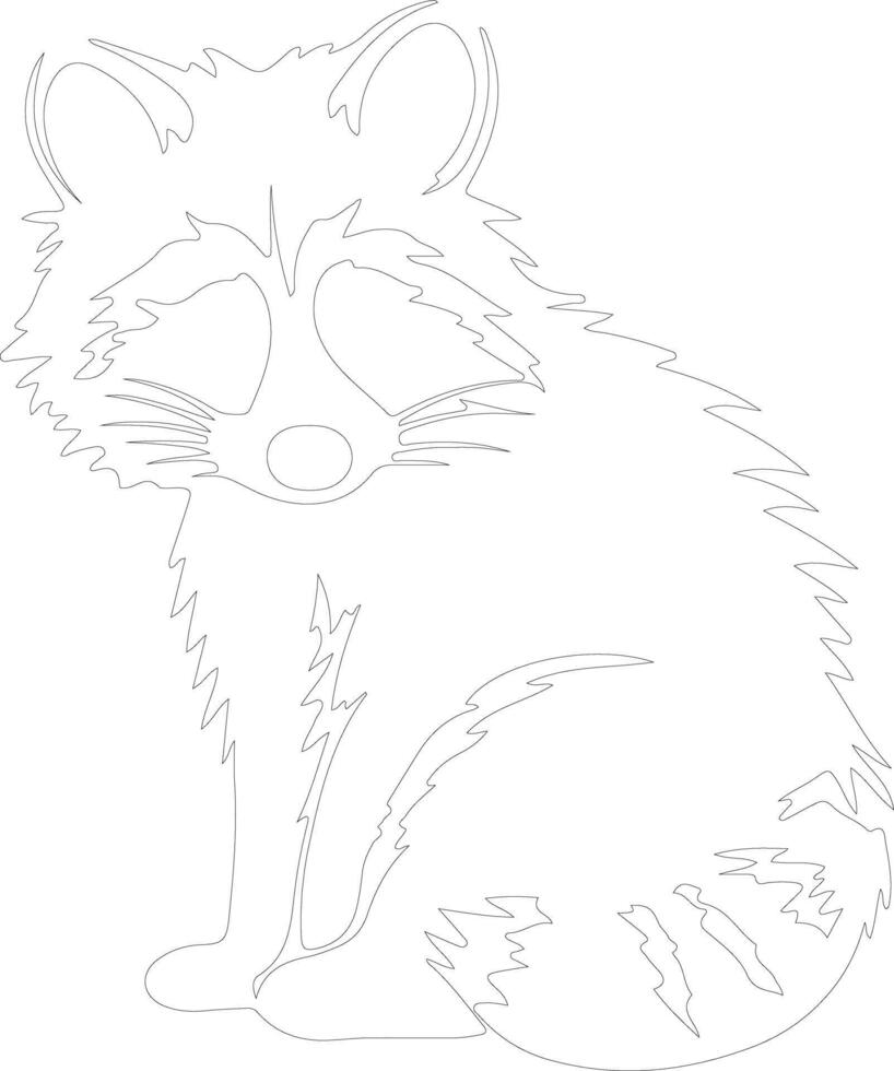 raccoon   outline silhouette vector